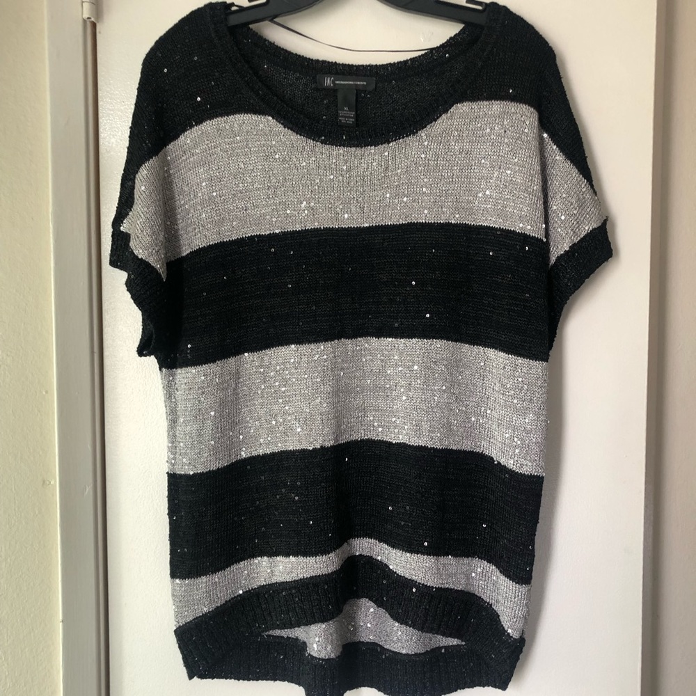 Black and silver sparkle sweater.
